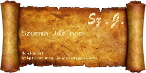 Szurma János névjegykártya