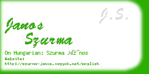 janos szurma business card
